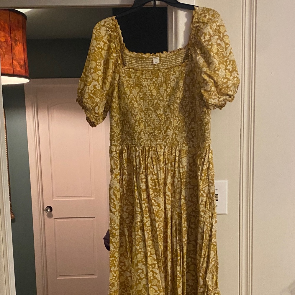 Old Navy Yellow Floral Long Sleeve Dress